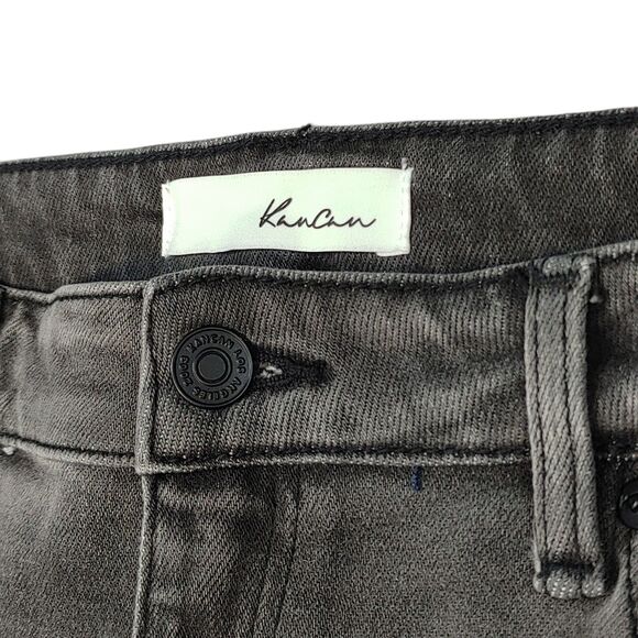 KanCan Women’s Size 15/31 High Rise Skinny Stretch Jeans Gray Distressed Hem - Picture 8 of 12
